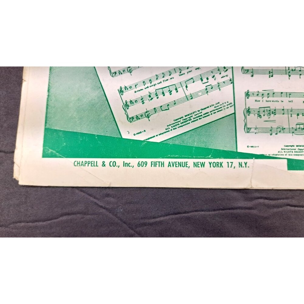 Vintage Underwater Sheet Music Jane Russell Cherry Pink Apple Blossom White 1951 - Picture 7 of 9